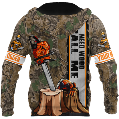 Customize Name Chainsaw 3D All Over Printed Unisex Shirts Need Wood Call Me