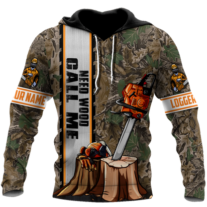 Customize Name Chainsaw 3D All Over Printed Unisex Shirts Need Wood Call Me
