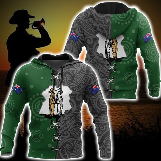 Tmarc Tee Remembrance Australia and Kiwi Soldier 3D print shirts