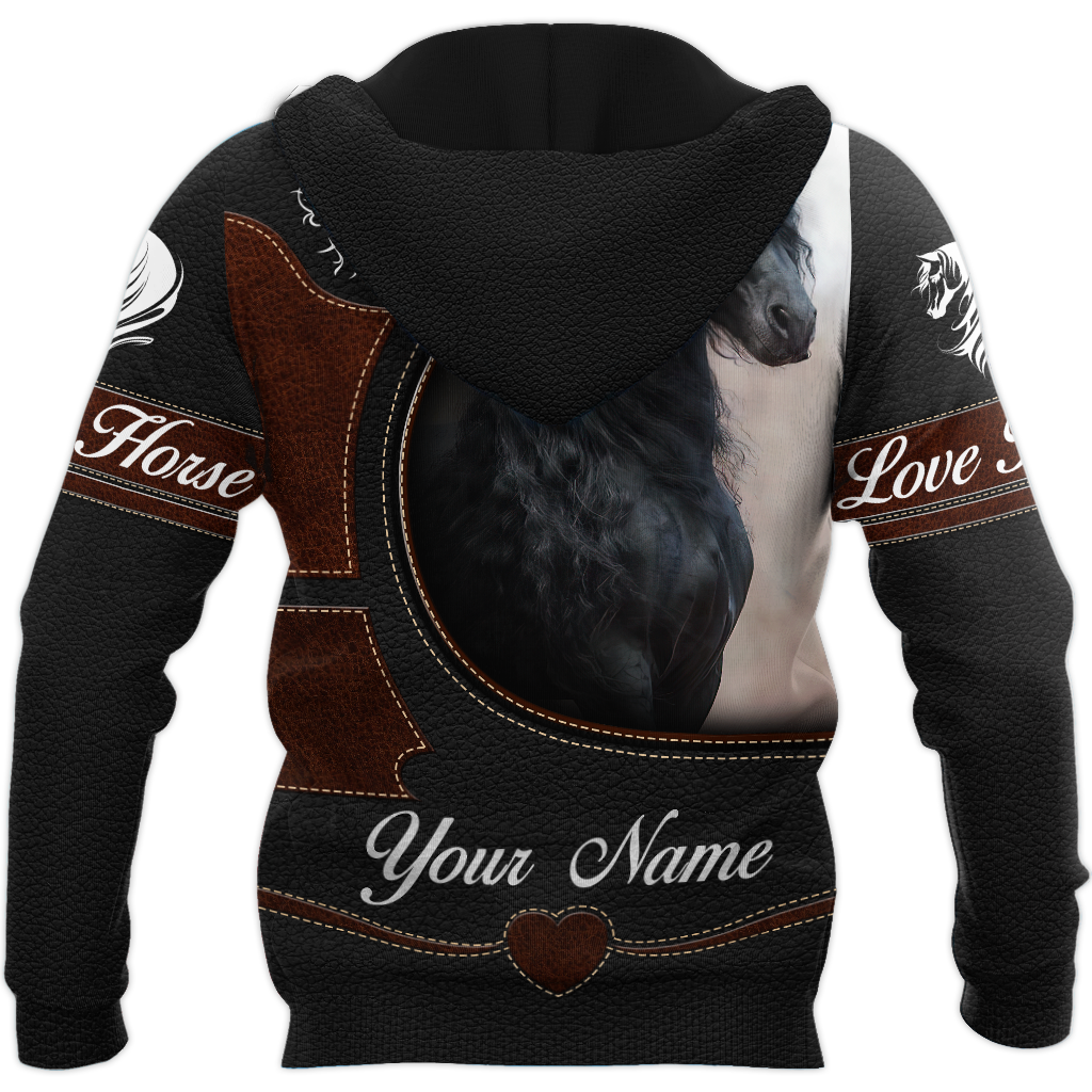 Personalized Name Friesian Horse 3D All Over Printed Unisex Shirts