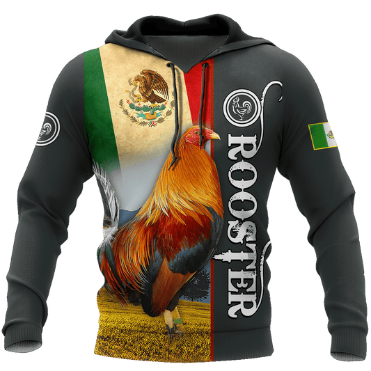 Rooster Mexico 3D All Over Printed Hoodie