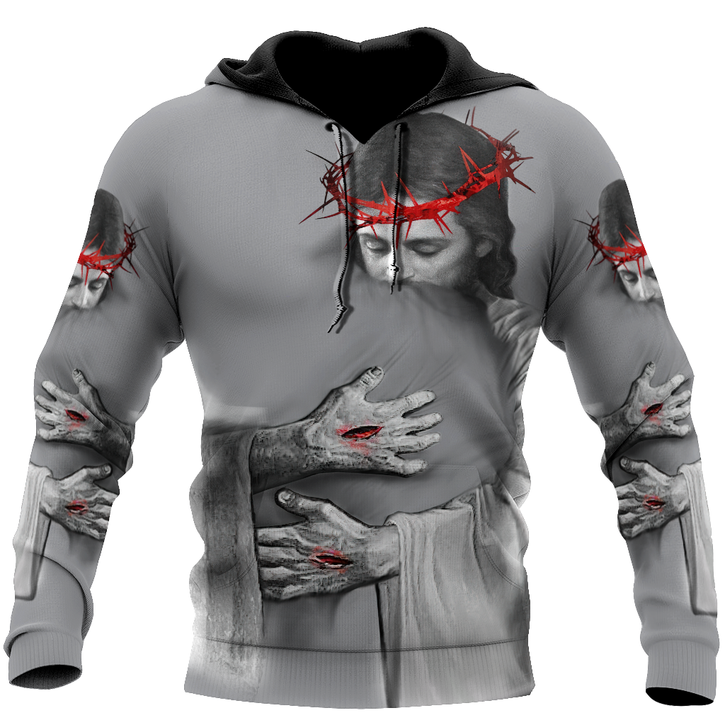 In the Arms of Lord v1 Grey Tone - Christian - 3D All Over Printed Style for Men and Women