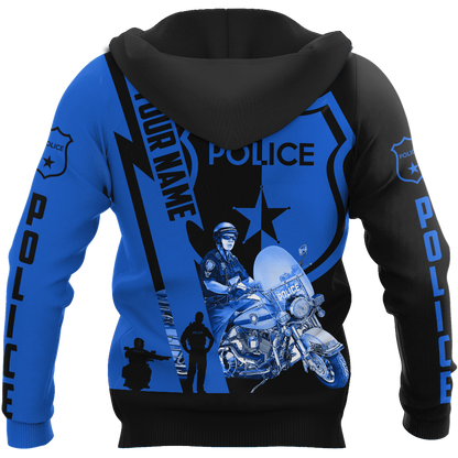 Customize Name Police 3D All Over Printed Unisex Shirts Thin Blue Line