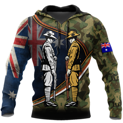 Tmarc Tee Remembrance Soldiers camo Australia and Kiwi 3D print shirts
