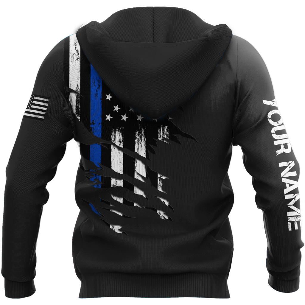 Thin Blue Line apparel US Law Enforcement custom name design 3d print shirts