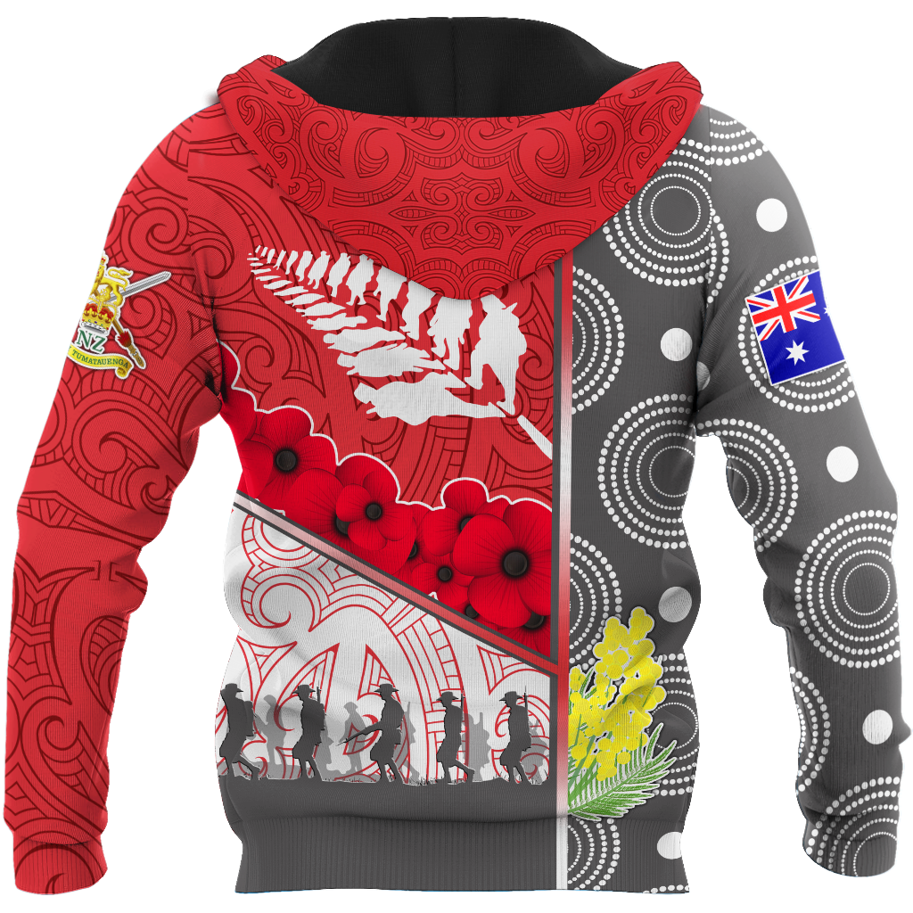 Premium Unisex Hoodie Remember Anzac Day Maori Tattoo ML