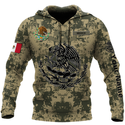 Personalized Name Mexico Coat Of Arms 3D Unisex Hoodie
