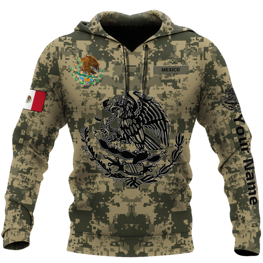 Personalized Name Mexico Coat Of Arms 3D Unisex Hoodie