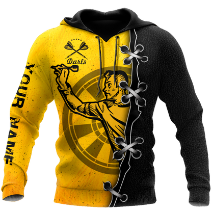 Darts Player No 7 Personalized Name 3D All Over Printed Unisex Hoodie