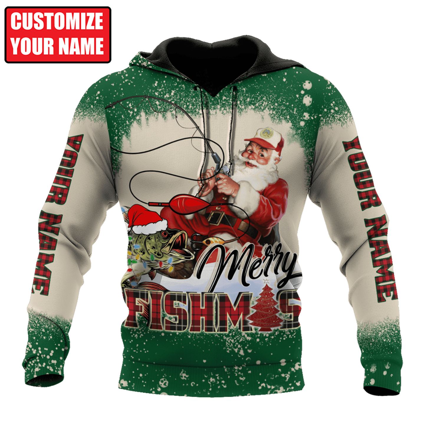 Customized Name Merry Fishmas 3D All Over Printed Unisex Shirts