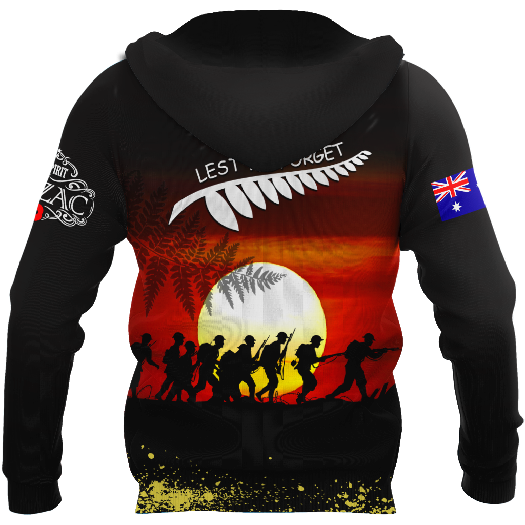 Premium Unisex Hoodie 3D All Over Printed Remember Them Anzac Day ML
