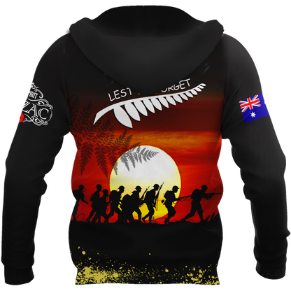 Premium Unisex Hoodie 3D All Over Printed Remember Them Anzac Day ML