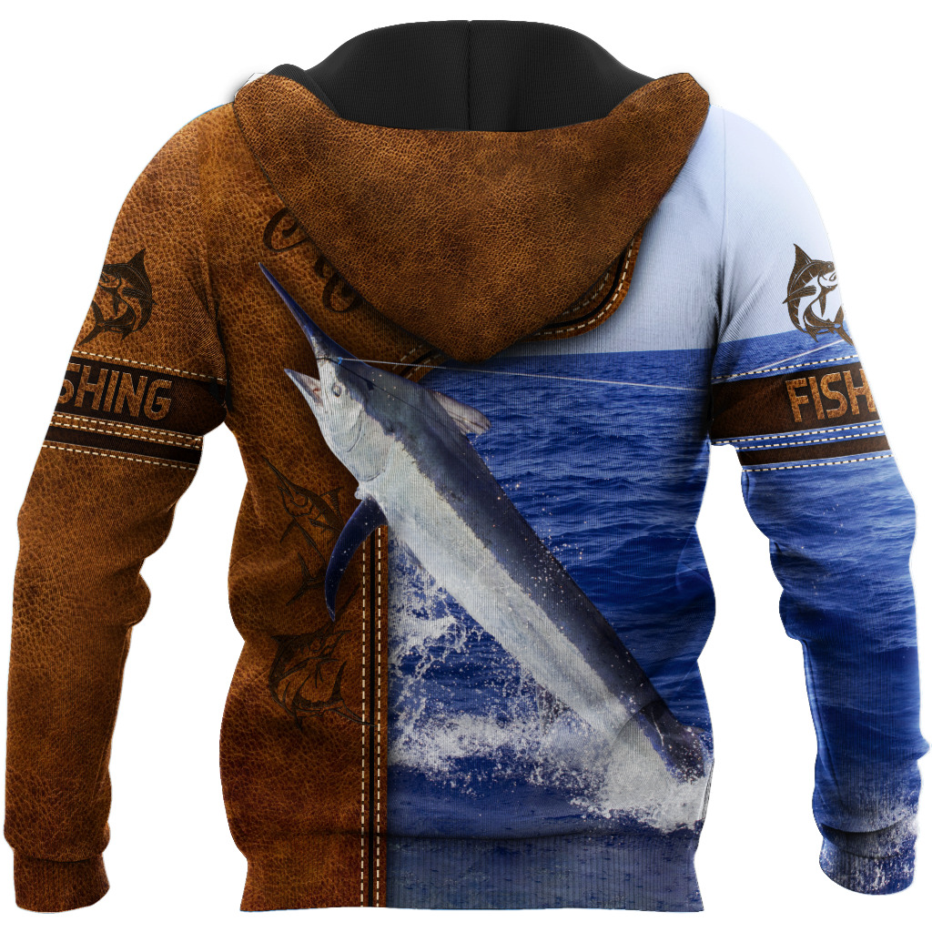 Marlin Fishing water camo Cosplay leather 3D print shirts