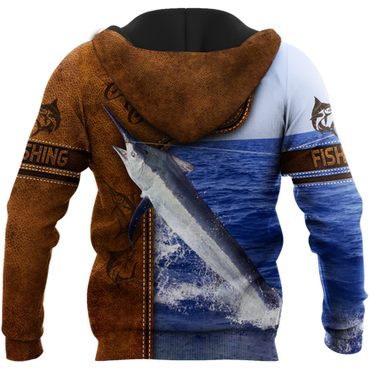 Marlin Fishing water camo Cosplay leather 3D print shirts