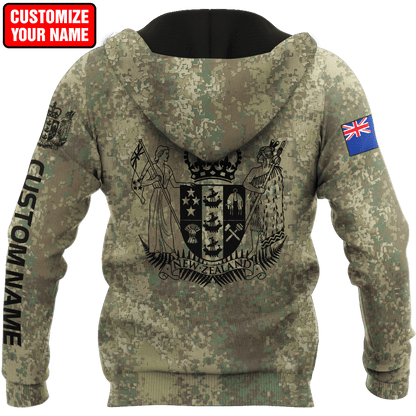 Custom Name New Zealand Aotearoa Coat Of Arm Army 3D Printed Combo Hoodie + Sweatpant For Winter