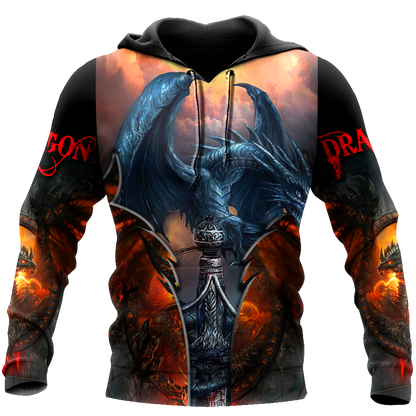 Premium Blue Dragon All Over Printed Shirts For Men And Women MEI