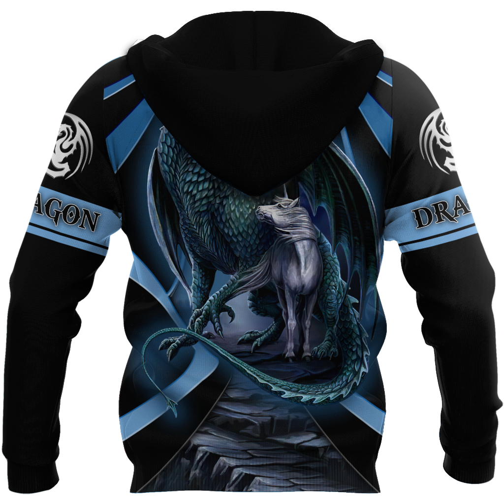 Premium All Over Printed Blue Dragon And Horse Shirts MEI