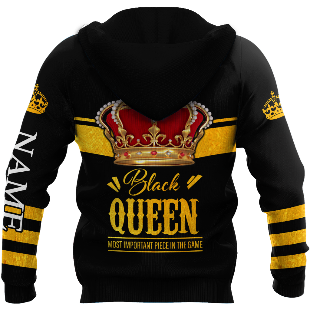 African Culture Custom Name Black Queen Unisex Hoodie ML