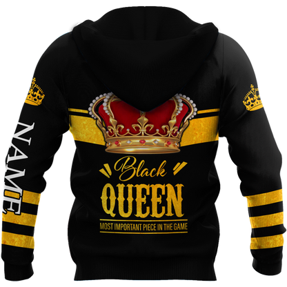 African Culture Custom Name Black Queen Unisex Hoodie ML