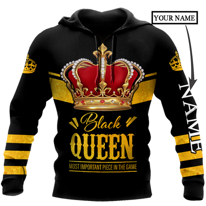 African Culture Custom Name Black Queen Unisex Hoodie ML