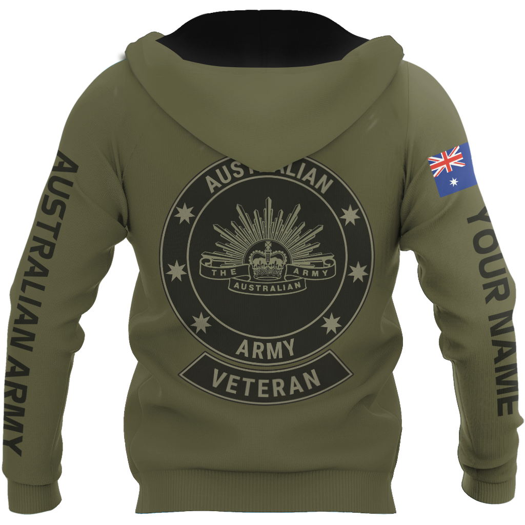 Personalized Australian Army Veteran 3D All Over Printed Unisex Hoodie
