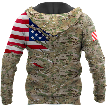 Remembrance The United States Camo Soldier 3D print shirts Proud Military