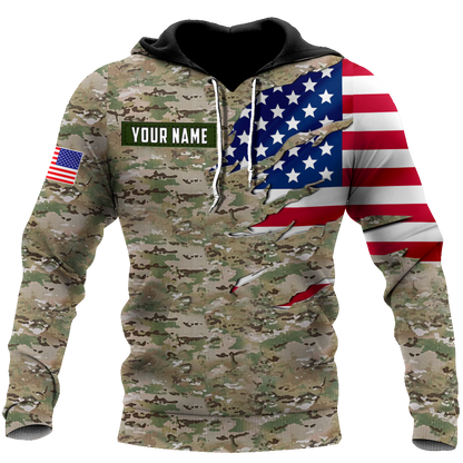 Remembrance The United States Camo Soldier 3D print shirts Proud Military