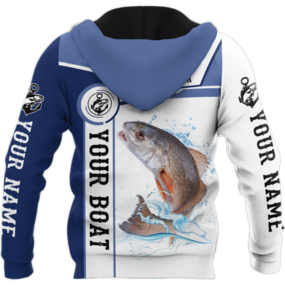 Custom name Redfish fishing Catch and Release 3D Design print shirts