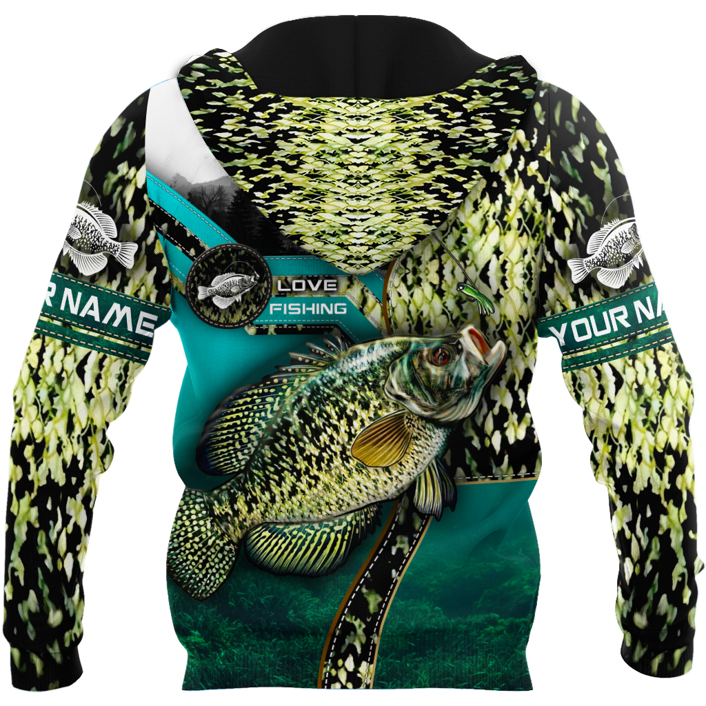 Custom name Crappie Master Fishing camo 3D print shirts