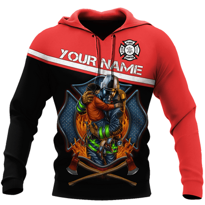 Customize Name Firefigher Hoodie For Men And Women