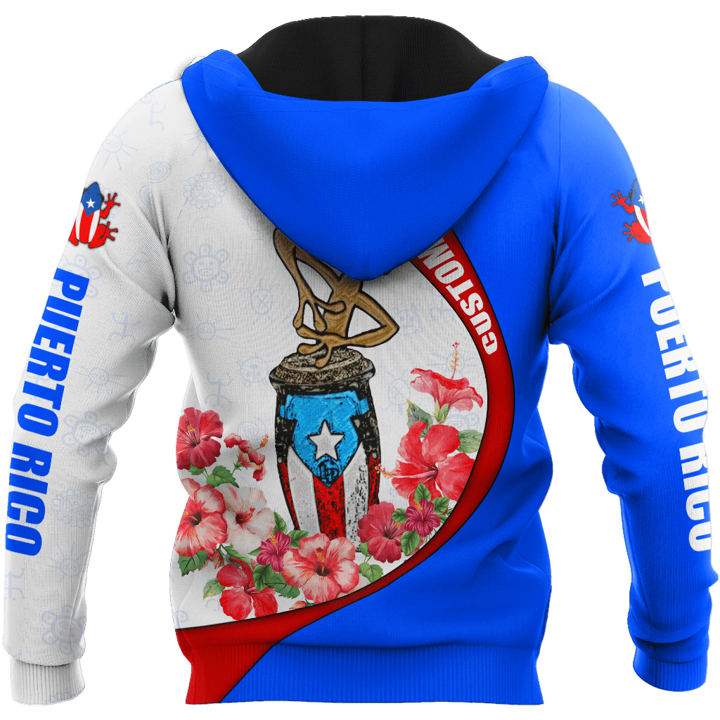 Customize Name Puerto Rico Symbol Hoodie For Men And Women