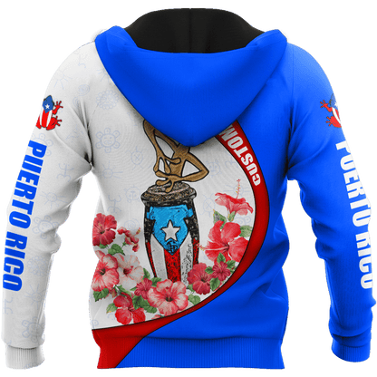 Customize Name Puerto Rico Symbol Hoodie For Men And Women