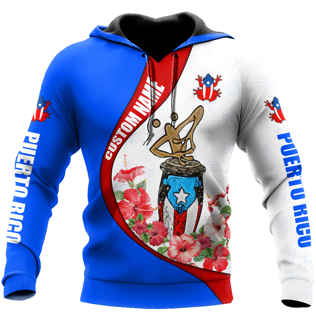 Customize Name Puerto Rico Symbol Hoodie For Men And Women