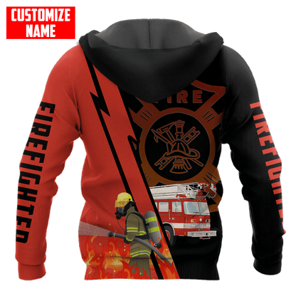 Customize Name Firefigher Hoodie For Men And Women