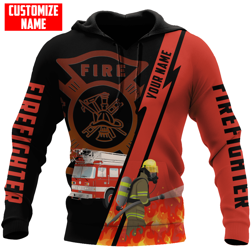 Customize Name Firefigher Hoodie For Men And Women