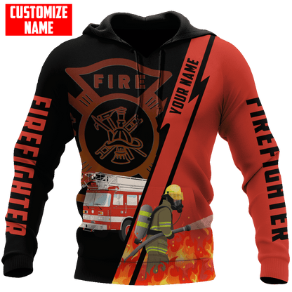 Customize Name Firefigher Hoodie For Men And Women