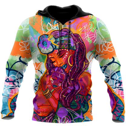 African Strong Mom And Son Unisex Deluxe Hoodie ML