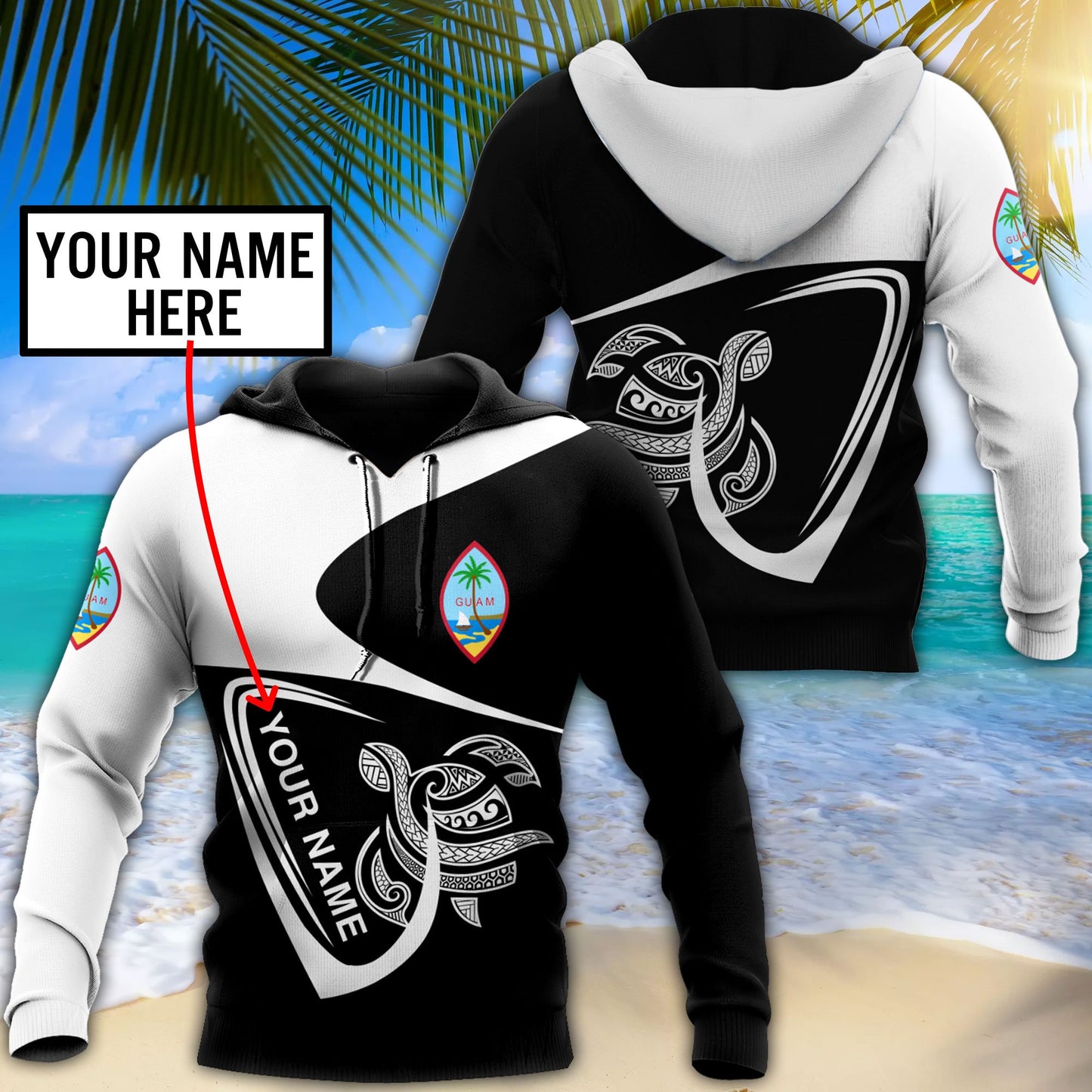 Premium Unisex Hoodie Polynesian Guam Custom Name ML