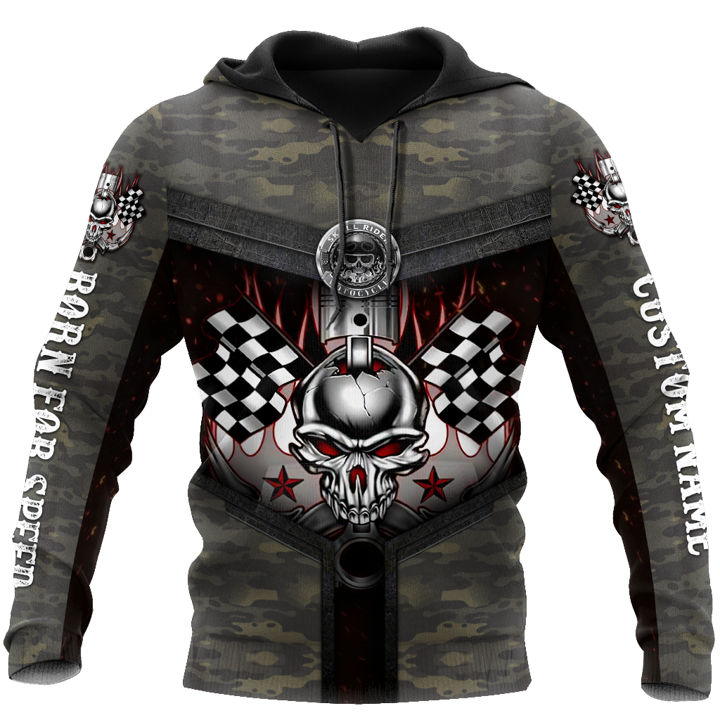 Customize Name Motorcycle Racing 3D All Over Printed Unisex Shirts Born For Speed