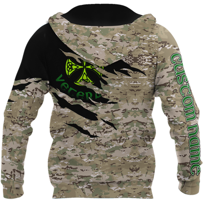 Irish Veterans - Persionalized Name 3D Hoodie Shirt For Men And Women