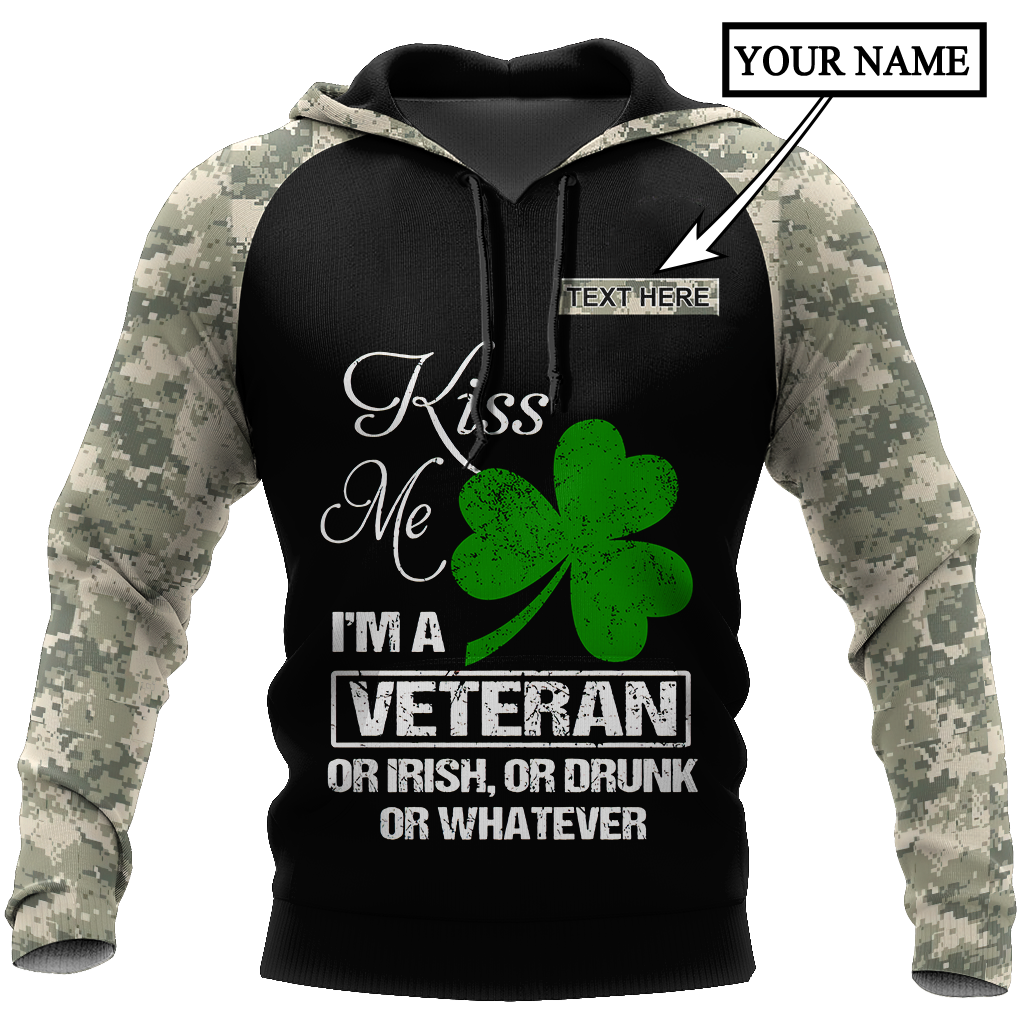Irish Veterans - Persionalized Name 3D Hoodie Shirt For Men And Women
