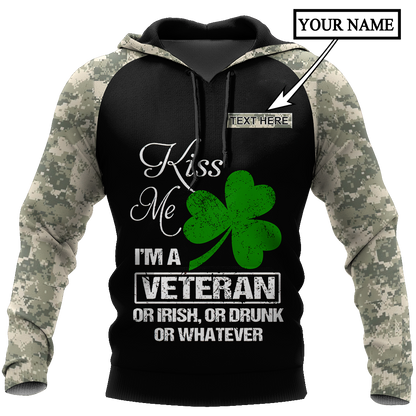 Irish Veterans - Persionalized Name 3D Hoodie Shirt For Men And Women