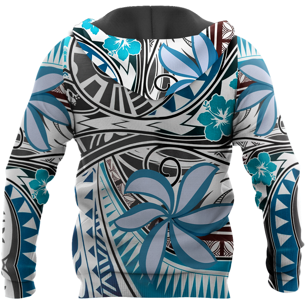 Amazing Polynesian Tribal Pattern And Frangipani Unisex Deluxe Hoodie ML