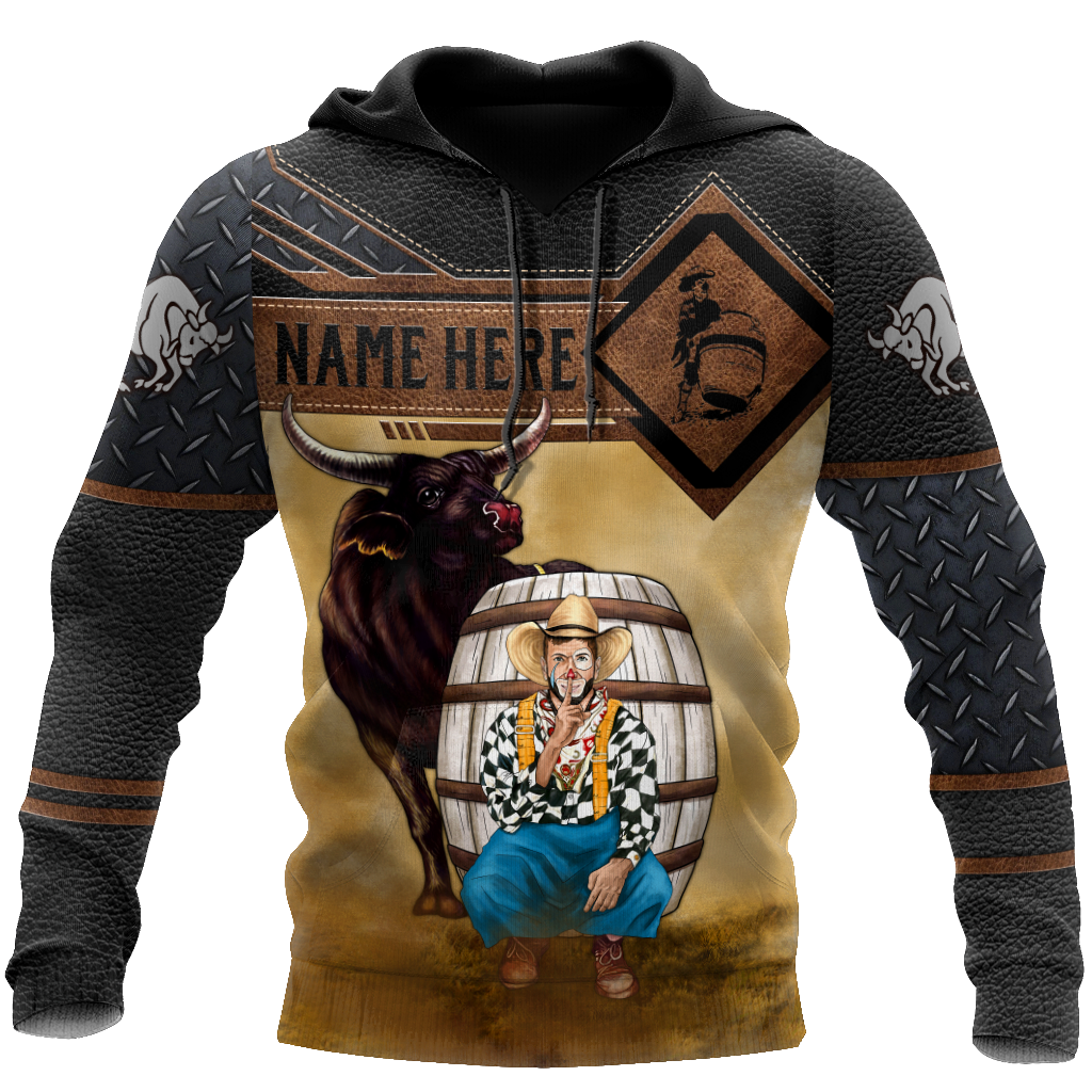 Personalized Name Bull Riding 3D All Over Printed Unisex Shirts Rodeo Clown