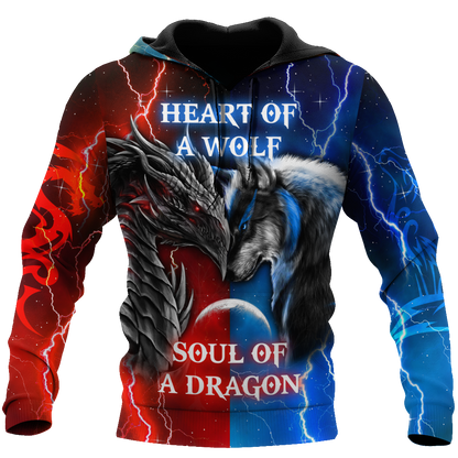 The Power Of Three Souls Dragon Wolf Lion 3D All Over Printed Unisex Shirts