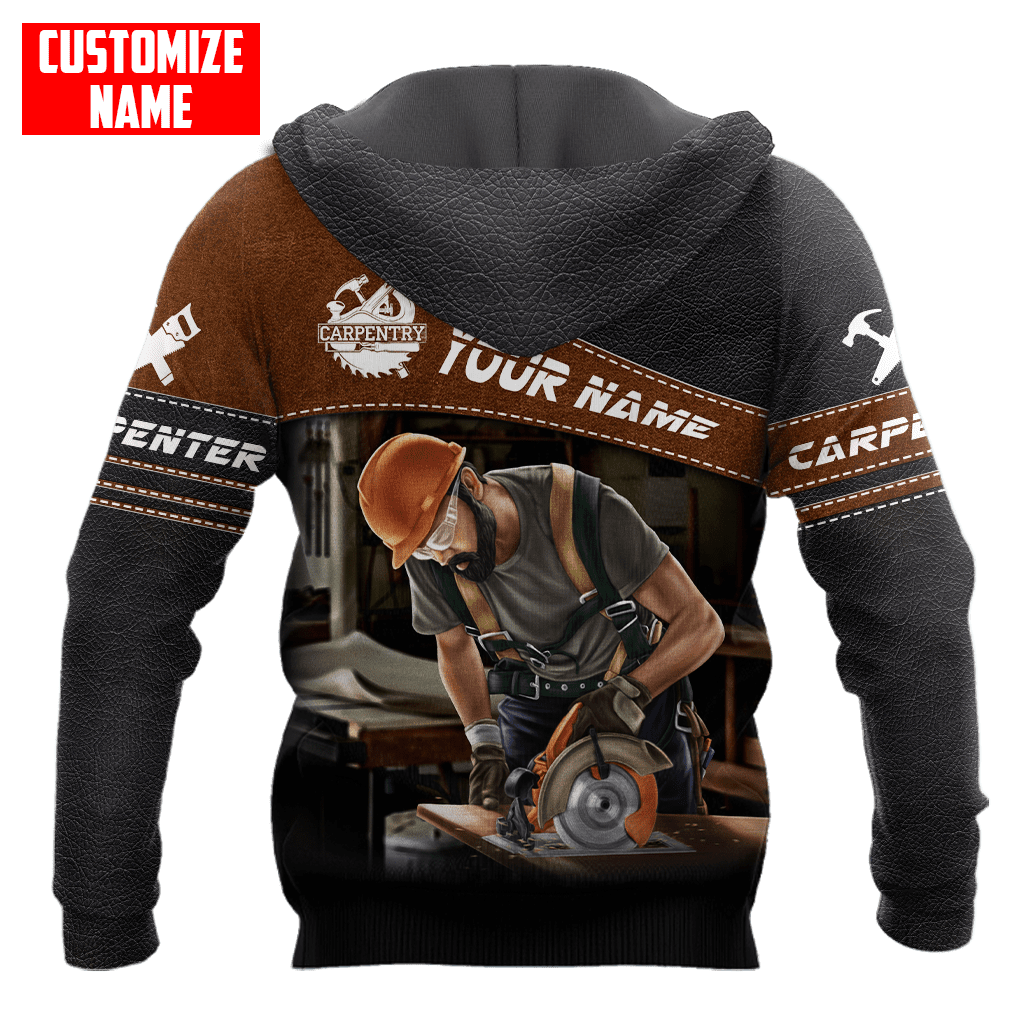 Personalized Name Carpenter 3D All Over Printed Unisex Shirts Leather Texture Ver3
