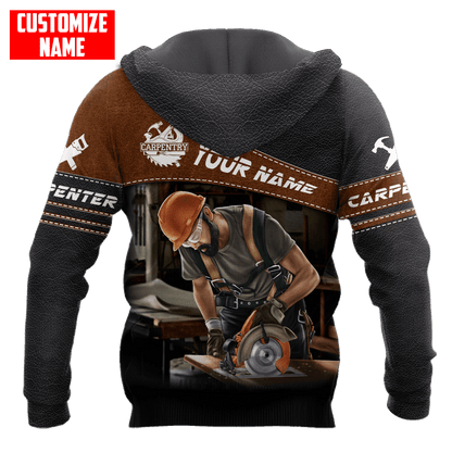 Personalized Name Carpenter 3D All Over Printed Unisex Shirts Leather Texture Ver3