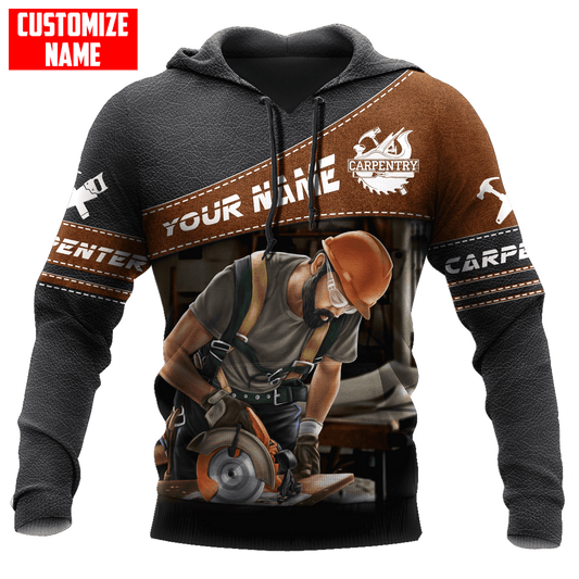 Personalized Name Carpenter 3D All Over Printed Unisex Shirts Leather Texture Ver3