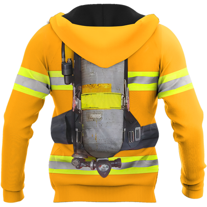 Customize Name Firefighter 3D All Printed Hoodie For Men And Women