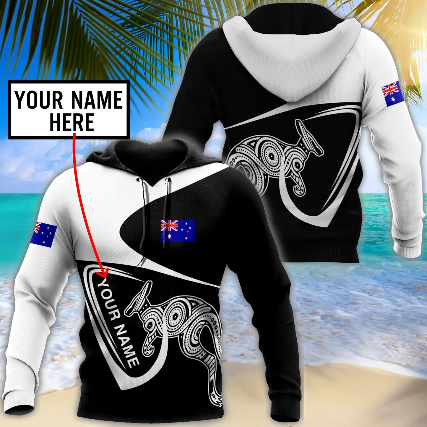 Premium Unisex Hoodie Aboriginal Australia Custom Name ML